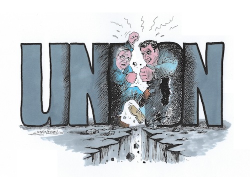 Cartoon: Ein Spalt in der Union (medium) by mandzel tagged laschet,cdu,vorsitz,korruption,geldgier,pandemie,abgeordnete,wahlen,sauberkeit,mandzel,karikatur,raffsucht,wahlniederlagen,stimmenverluste,politikunfähigkeit,söder,wettrennen,laschet,cdu,vorsitz,korruption,geldgier,pandemie,abgeordnete,wahlen,sauberkeit,mandzel,karikatur,raffsucht,wahlniederlagen,stimmenverluste,politikunfähigkeit,söder,wettrennen