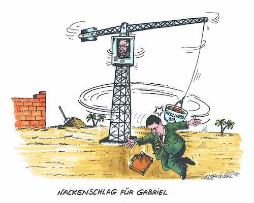 Cartoon: Eklat beim Israel-Besuch (medium) by mandzel tagged gabriel,netanjahu,deutschland,israel,siedlungsbau,mandzel,karikatur,gabriel,netanjahu,deutschland,israel,siedlungsbau,mandzel,karikatur
