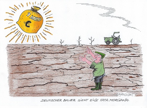Cartoon: Entschädigung für Landwirte (medium) by mandzel tagged hitze,sonne,missernte,bauern,entschädigung,trockenheit,hitze,sonne,missernte,bauern,entschädigung,trockenheit