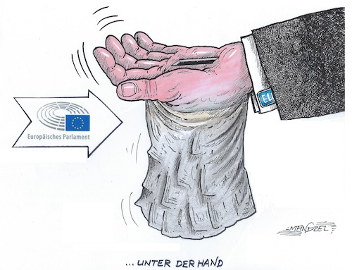 Cartoon: Gierige EU-Parlamentarier (medium) by mandzel tagged eu,korruption,brüssel,kaili,katar,geldsummen,eu,korruption,brüssel,kaili,katar,geldsummen
