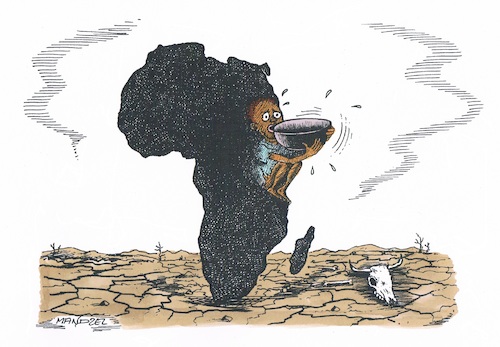 Cartoon: Hunger am Horn von Afrika (medium) by mandzel tagged hungersnot,ostafrika,fehlwirtschaft,ausbeutung,krieg,terror,hungersnot,ostafrika,fehlwirtschaft,ausbeutung,krieg,terror