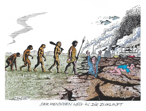 Cartoon: Klima und Evolution (medium) by mandzel tagged co2,welt,klima,rettung,hitze,wetter,chaos,konferenzen,co2,welt,klima,rettung,hitze,wetter,chaos,konferenzen