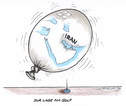 Cartoon: Kurz vor dem Knall (medium) by mandzel tagged iran,usa,golf,kriegsgefahr,öltanker,provokationen,iran,usa,golf,kriegsgefahr,öltanker,provokationen