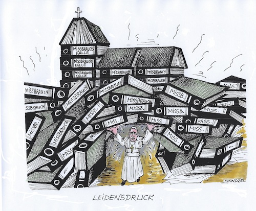 Cartoon: Leidensdruck (medium) by mandzel tagged papst,konferenz,gläubige,missbrauch,priester,papst,konferenz,gläubige,missbrauch,priester