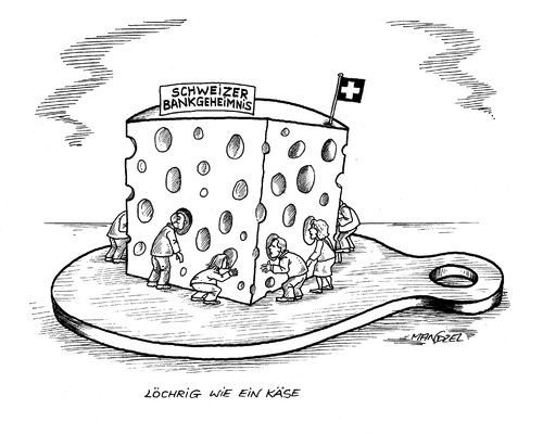 Cartoon: Löchriges CH-Bankgeheimnis (medium) by mandzel tagged schweiz,banken,namensveröffentlichungen,steuersünder,finanzen,bankgeheimnis,schweiz,banken,namensveröffentlichungen,steuersünder,finanzen,bankgeheimnis