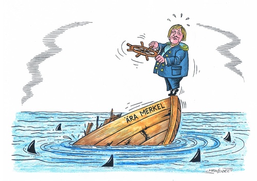 Cartoon: Merkel hält den Kurs (medium) by mandzel tagged merkel,wahldebakel,cdu,wahlverluste,meckpomm,flüchtlingspolitik,merkel,wahldebakel,cdu,wahlverluste,meckpomm,flüchtlingspolitik