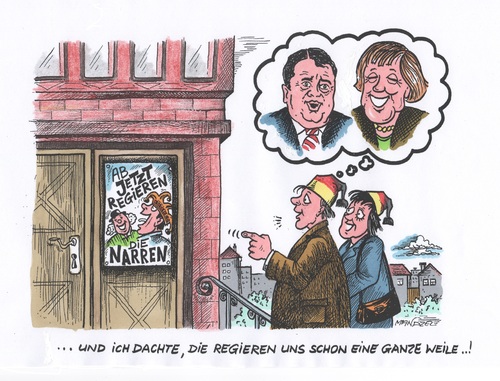 Cartoon: Narrenzeit (medium) by mandzel tagged karneval,narren,regierung,stimmung,gedankenspiele,karneval,narren,regierung,stimmung,gedankenspiele