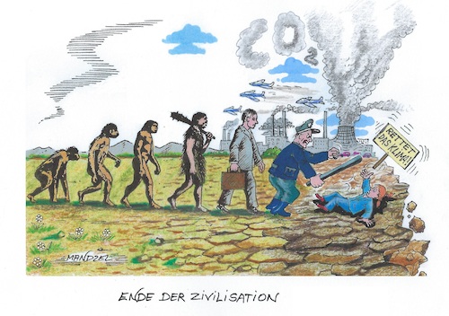 Cartoon: ...nicht mehr zu retten? (medium) by mandzel tagged klima,demonstrationen,co2,energie,umwelt,katastrophen,evolution,untergang,klima,demonstrationen,co2,energie,umwelt,katastrophen,evolution,untergang