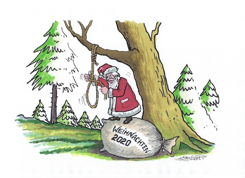 Cartoon: Nichts macht mehr Freude... (medium) by mandzel tagged corona,weihnachten,hoffnungslosigkeit,stimmungseintrübung,corona,weihnachten,hoffnungslosigkeit,stimmungseintrübung