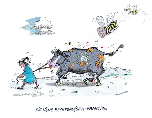 Cartoon: Orbans neue Fraktion (medium) by mandzel tagged eu,orban,rechtsaußen,fraktion,eu,orban,rechtsaußen,fraktion