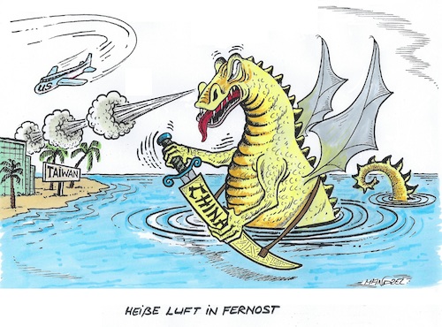 Cartoon: Provokation in Fernost (medium) by mandzel tagged usa,kriegslüsternheit,dauerprovokationen,herrschaftsstreben,weltgefahr,staatsterrorismus,usa,kriegslüsternheit,dauerprovokationen,herrschaftsstreben,weltgefahr,staatsterrorismus