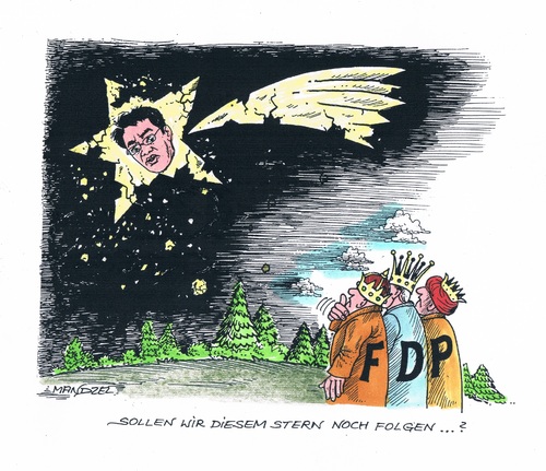 Cartoon: Röslers Zerfall (medium) by mandzel tagged fdp,rösler,stern,auflösungserscheinung,fdp,rösler,stern,auflösungserscheinung