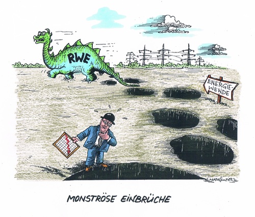 Cartoon: RWE in den roten Zahlen (medium) by mandzel tagged rwe,einbrüche,energiewende,fehlinvestitionen,rwe,einbrüche,energiewende,fehlinvestitionen