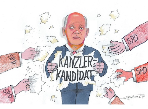 Cartoon: Scholz hält fest.... (medium) by mandzel tagged spd,scholz,wahlen,deutschland,kanzlerkandidatur,pistorius,spd,scholz,wahlen,deutschland,kanzlerkandidatur,pistorius