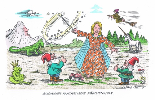 Cartoon: Schwesigs Vorschlag (medium) by mandzel tagged arbeitszeitreduzierung,familienministerin,schwesig,märchen,schwesig,familienministerin,arbeitszeitreduzierung,märchen