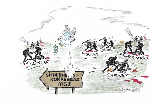 Cartoon: Sicherheitskonferenz (medium) by mandzel tagged sicherheitskonferenz,münchen,krisengebiete,sicherheitskonferenz,münchen,krisengebiete