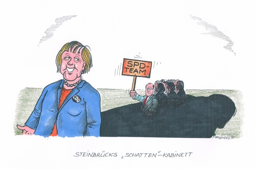Cartoon: Steinbrück im Schatten (medium) by mandzel tagged steinbrück,schattenkabinett,merkel,spd,cdu,steinbrück,schattenkabinett,merkel,spd,cdu