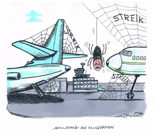 Cartoon: Streiks im öffentlichen Dienst (medium) by mandzel tagged bsirske,streiks,flugverkehr,gehaltserhöhung,bsirske,streiks,flugverkehr,gehaltserhöhung