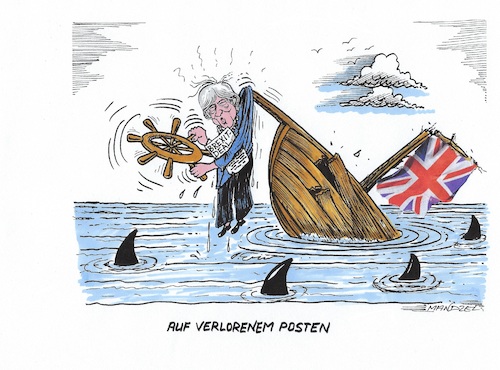 Cartoon: Theresa May (medium) by mandzel tagged may,brexit,großbritannien,eu,verhandlungen,umsetzung,may,brexit,großbritannien,eu,verhandlungen,umsetzung