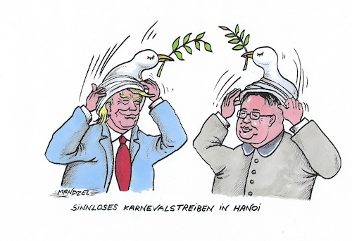 Cartoon: Trump und Kim (medium) by mandzel tagged trump,kim,hanoi,nordkorea,usa,raketen,abrüstung,sanktionen,trump,kim,hanoi,nordkorea,usa,raketen,abrüstung,sanktionen