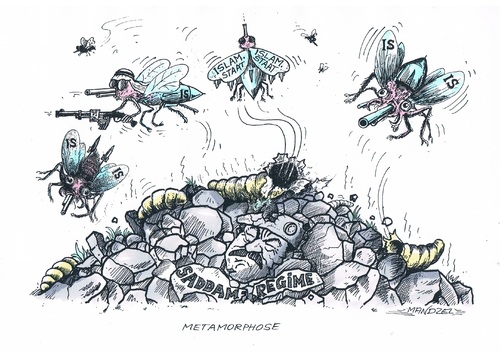 Cartoon: Umwandlung des Irak (medium) by mandzel tagged is,saddam,umwandlung,metamorphose,is,saddam,umwandlung,metamorphose