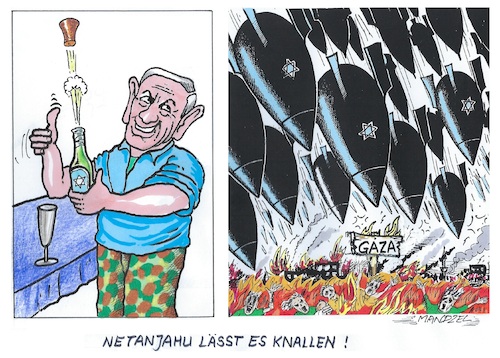 Cartoon: Unfassbar (medium) by mandzel tagged netanjahu,gaza,israel,vernichtungserfolg,netanjahu,gaza,israel,vernichtungserfolg