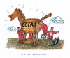 Cartoon: CETA (small) by mandzel tagged ceta,bundesverfassungsgericht,freihandelsabkommen,kanada,trojaner
