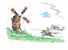 Cartoon: Donquichotterie (small) by mandzel tagged corona,pandemie,panik,chaos,hysterie,pleiten,wirtschaft,finanzen,kasperkram,angst,deutschland,mandzel,karikatur,merkel