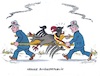 Cartoon: Krankes Land (small) by mandzel tagged deutschland,infrastruktur,kanzler,stadtbild,vogelsterben,morbidität,gesellschaft