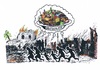 Cartoon: Träume vom Schlaraffenland (small) by mandzel tagged asyl,krieg,flucht,angst,sehnsüchte,deutschland,schlaraffenland