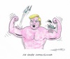Cartoon: Trumps zweiseitiger Kraftakt (small) by mandzel tagged trump,syrien,nordkorea,usa,giftgas,atomprogramm,strafaktion,muskelspiele,mandzel,karikatur,assad,kim,krieg