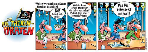 Cartoon: Die Thekenpiraten 50 (medium) by stefanbayer tagged stefanbayer,bayer,stefan,schal,schmecken,bestellen,thekengespräch,saufen,alkohol,trinken,gastronomie,kneipe,lounge,bar,wein,bier,thekenpiraten,piraten,theke