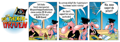 Cartoon: Die Thekenpiraten 87 (medium) by stefanbayer tagged theke,piraten,thekenpiraten,bar,club,lounge,cafe,gastronomie,bier,wein,sekt,alkohol,3d,drucker,3ddrucker,technik,ausdrucken,computer,digital,bay,bayer,schnäppchen,onlinebestellung,onlineshop,billig,checken