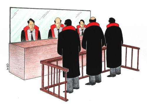 Cartoon: mirror and judgement (medium) by cemkoc tagged rights,judgeship,magistrate,court,judge,mirror,judgement,cartoons,law,karikatürleri,hukuk,juridical,jurist