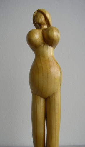 Cartoon: nude (medium) by cemkoc tagged woman,nude,erotic,statuette,wood