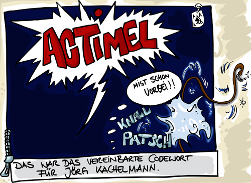 Cartoon: Jörg Kachelmanns Codewort (medium) by Grayman tagged jörg,kachelmann,actimel,smsex,schweizer,codewort,nicht,vergessen