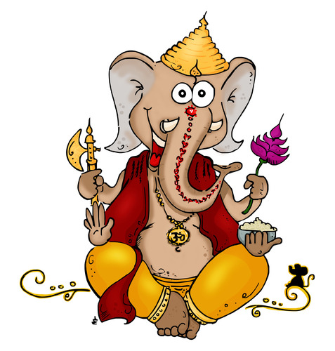 Cartoon: Lord Ganesha (medium) by Grayman tagged lord,ganesha,om,yoga,gott,indien,glück,symbol,tanja,graumann,omtogo,lachen