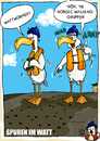 Cartoon: Zwei Möwen unterhalten sich (small) by Grayman tagged möwen watt spuren sand meer was nicht da ist nordicwalking