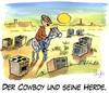 Cartoon: Der Cowboy (small) by Andreas Pfeifle tagged cowboy,herde