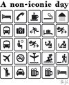 Cartoon: non-iconic-day (small) by Andreas Pfeifle tagged comic,icons,pictogram