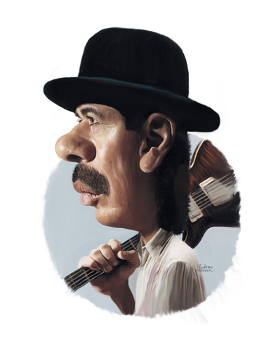 Cartoon: Carlos Santana (medium) by rocksaw tagged santana,carlos,study,caricature