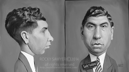 Cartoon: Lucky Luciano (medium) by rocksaw tagged caricature,lucky,luciano