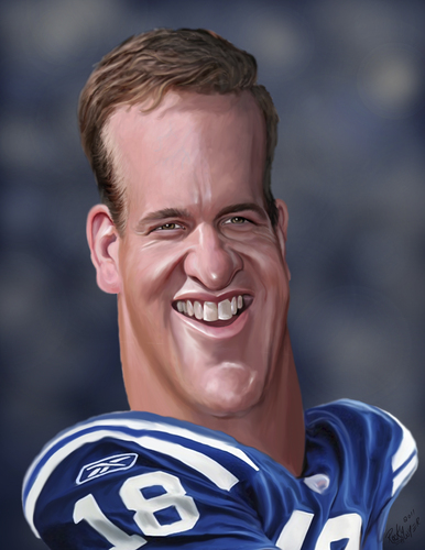 Cartoon: Peyton Manning (medium) by rocksaw tagged caricature,peyton,manning