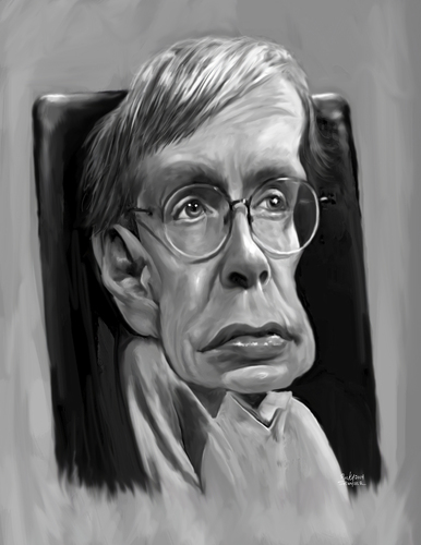Cartoon: Stephen Hawking (medium) by rocksaw tagged caricature,stephen,hawking