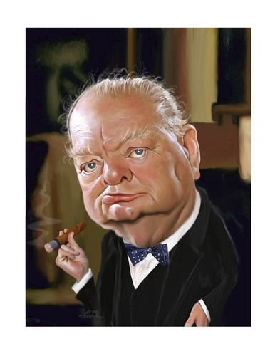 Cartoon: Winston Churchill (medium) by rocksaw tagged winston,churchill