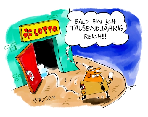 Cartoon: Lotto-Nazi (medium) by Holga Rosen tagged lotto,millionär,lotto,millionär,tausend,jährig,nazi,reich