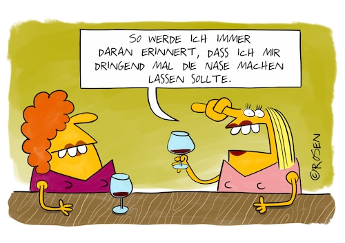 Cartoon: Nase (medium) by Holga Rosen tagged schönheit,nase,op,schönheit,nase,op