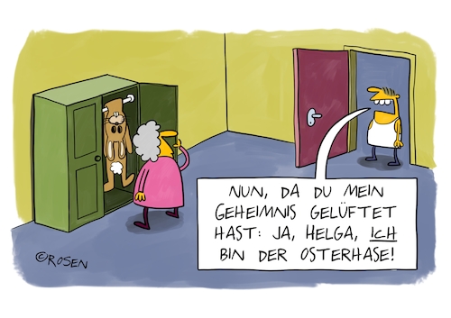 Cartoon: Osterhase (medium) by Holga Rosen tagged osterhase,ostern,geheimnis,osterhase,ostern,geheimnis