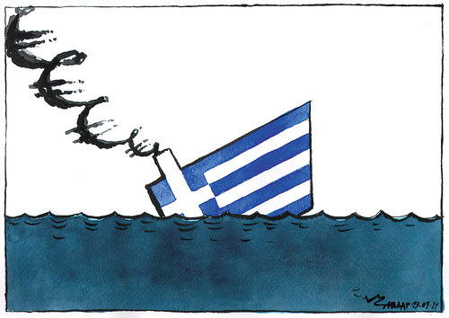 Cartoon: Greek ship (medium) by Tchavdar tagged greece,debt,crisis,euro,eurozone