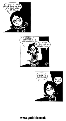 Cartoon: Donna Chaotic - Deep Black Hole (medium) by gothink tagged punk,goth,emo,teen,girl,depressed,empty,joke